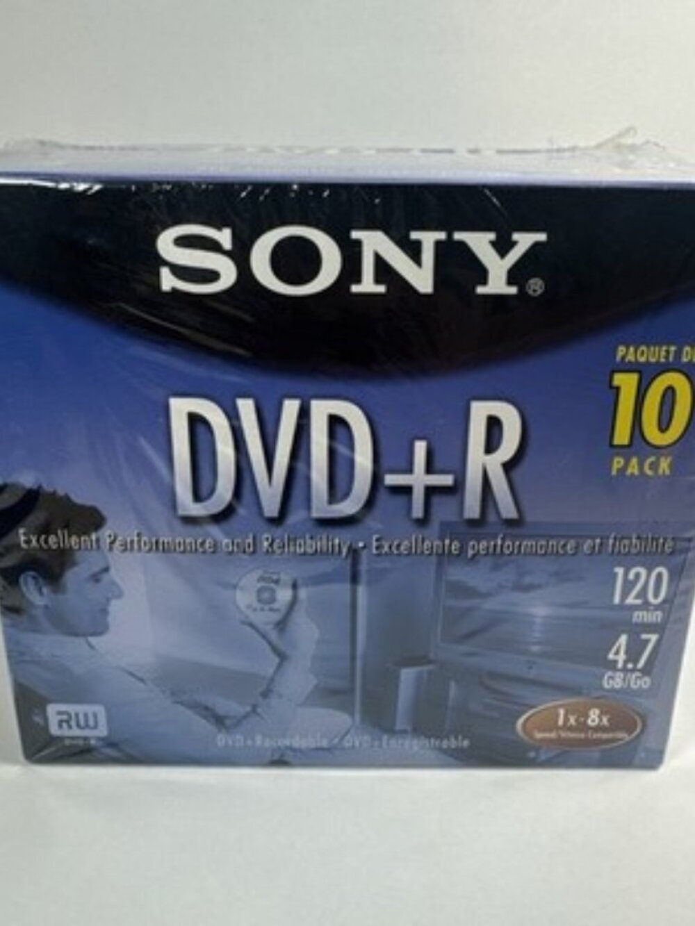 Sony DVD + R 10 Pack Recordable Discs 120 min 4.7 GB Blank New Box Sealed